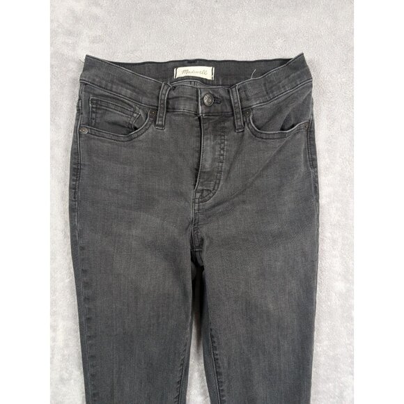 Madewell Jeans Womens Size 26 Charcoal Skinny Distressed Grunge Edgy Mid Rise - Picture 2 of 12